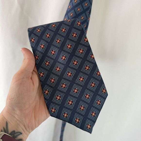 Chaps Other - Chaps Ralph Lauren Silk Tie Men's Blue Printed Made in USA 58"x3.5"